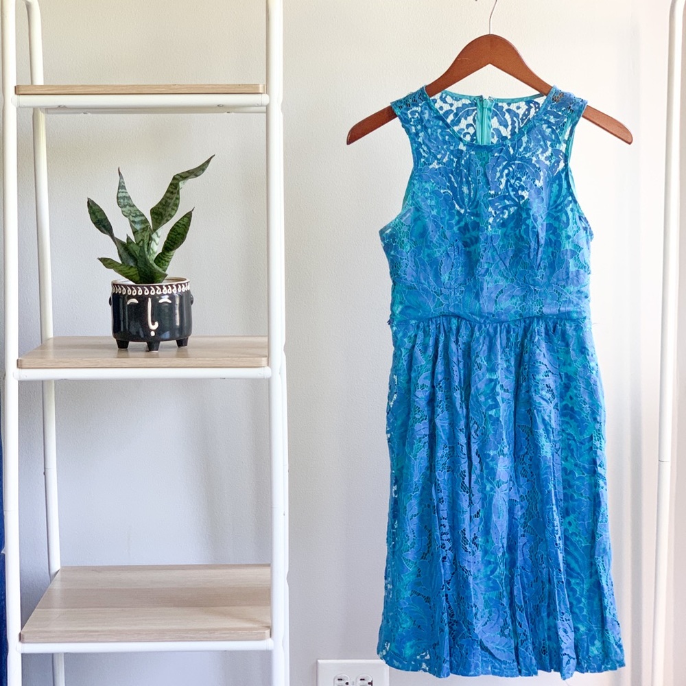 Plenty by Tracy Reese blue lace occasion dress